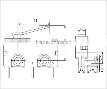 Normally open micro switch KW4-ZQR