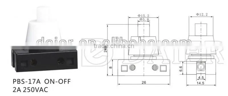 PBS-17A White button ON-OFF push switch