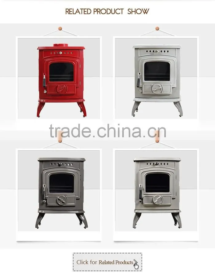 5KW small model Indoor wood burning stove/ fireplace with enamel product
