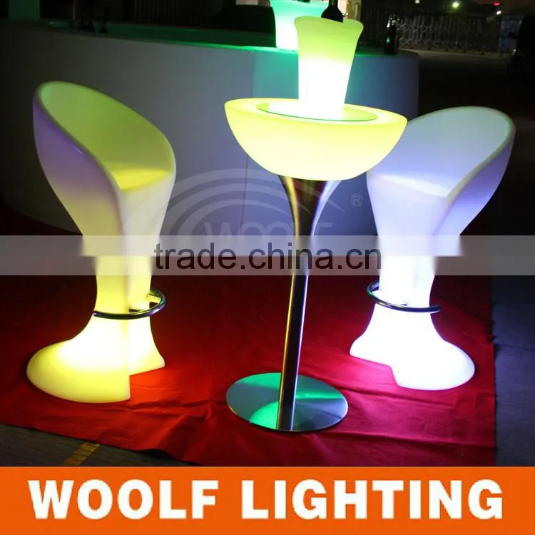 modern illuminated RGB high table LED round cocktail table