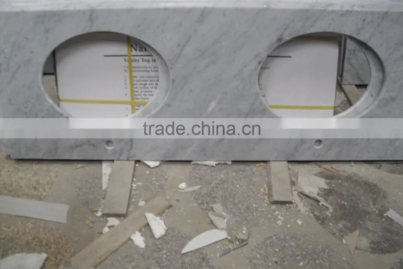 Carrara white marble kitchen countertop