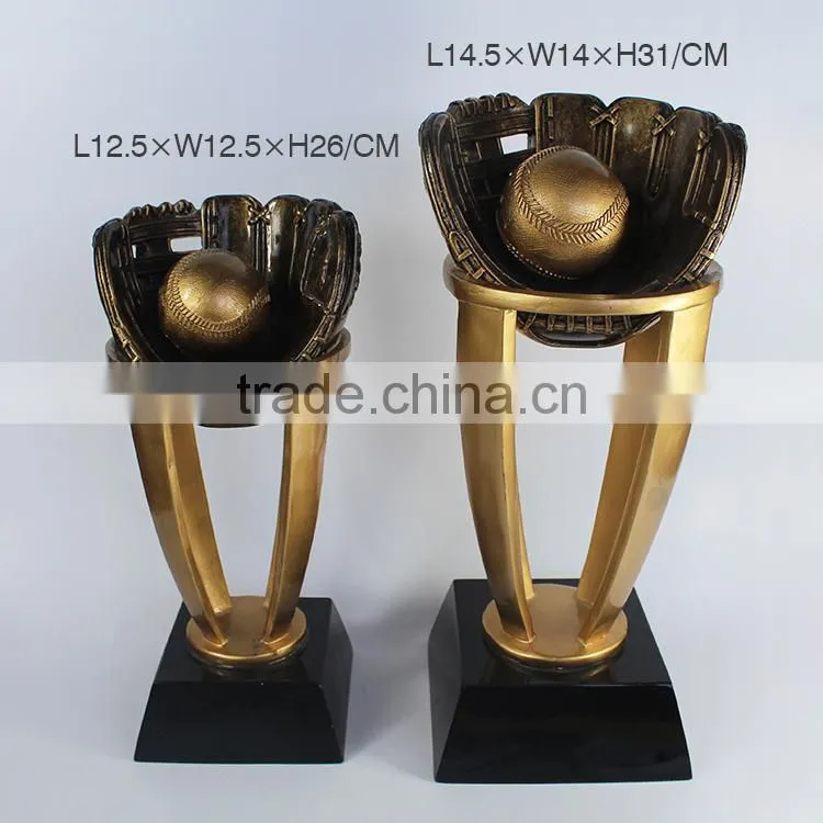 customized metal appearance polyresin resin pugilism boxing trophy cup