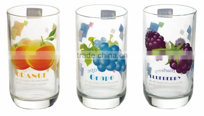 New arrival heat transfer printed glass water cup Wholesale popular China glass cup