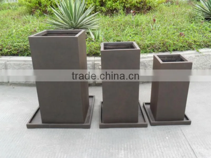 2013 Big Garden Planters Flower Pots Plant Pots Container with Tray QL-13001 3pcs/set