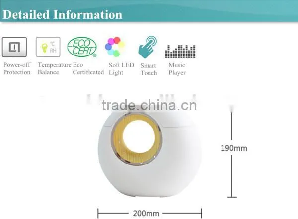 Family Care Specially Designed Mini Ultrasonic Air Humidifier with Light Cool Mist