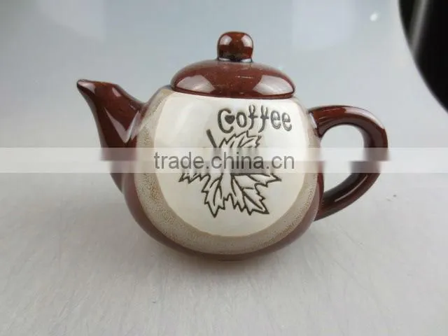 Stock glazed coffee set with spoon