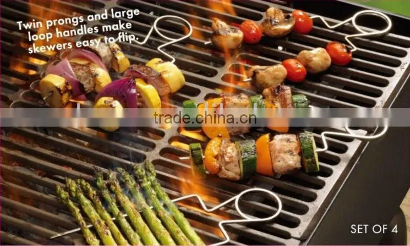 Food Grade Safe Non-Stick Stainless Steel BBQ Circle Kabob Plate Skewers