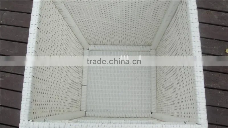 White Aluminum Outdoor Furniture Waterproof Rattan Storage Boxs