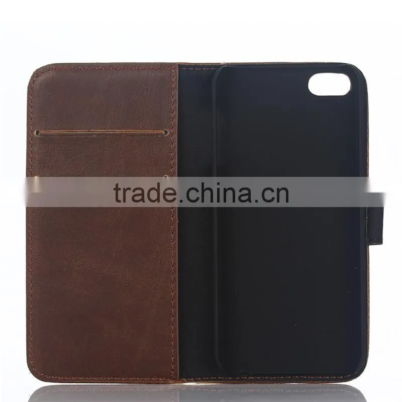 High quality crazy-horse PU card bumper/pocket cell phone case for Iphone