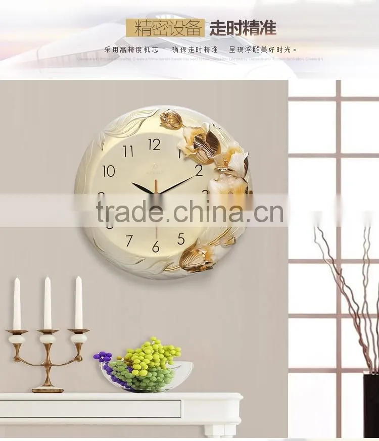 M0010 Momoda Living room Creative modern fancy elegant 3D flower wall clock Quiet quiet quartz decoration large wall clock