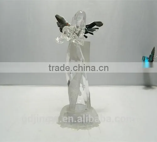 New Fashion Fancy Type Clear Lighted Led Light Christmas Acrylic Angel holding heart