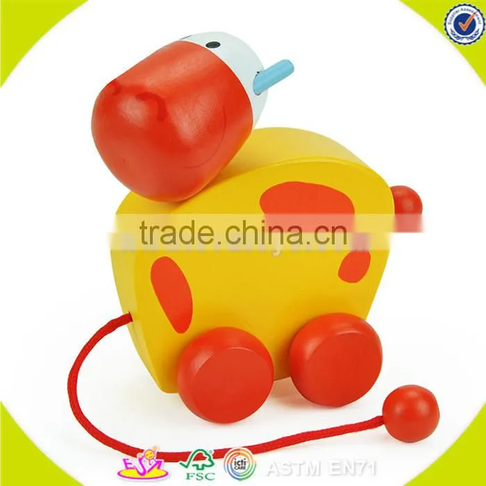 wholesale lovely wooden elephant pull car toy high quality wooden elephant pull car toy W05B034