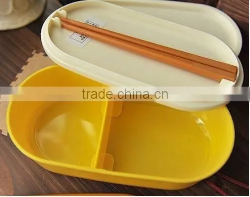 High Heat Resistance Double Layers Chopsticks Plastic Bento Lunch Box