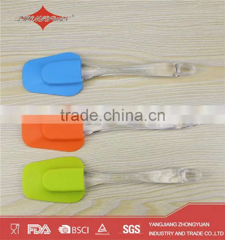 Eco-friendly big size head silicone spatula with translucent handle