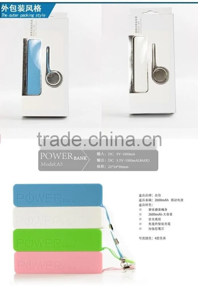 Mini 2600mAh Real Capacity Sales Promotion Gift Keychain Perfume Power Bank