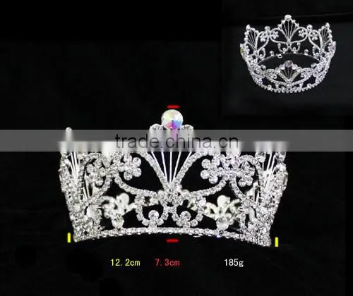 2015 Beauty queen rhinestone Pageant Crowns and Tiara In Bulk H172-155