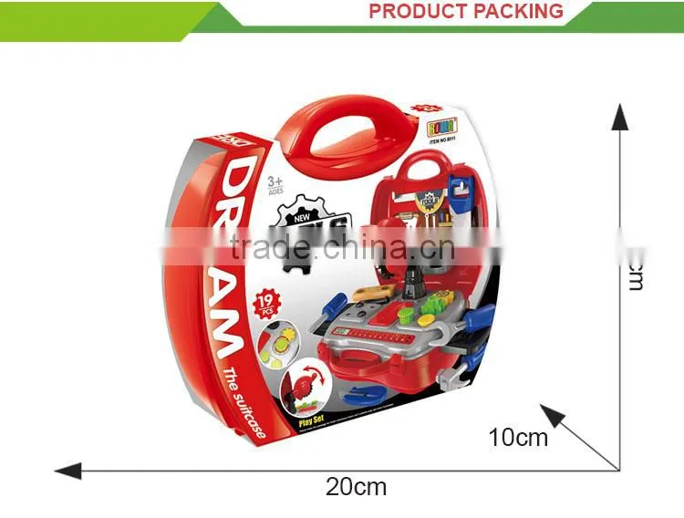 Wholesale pretend play toy plastic hard plastic tool case
