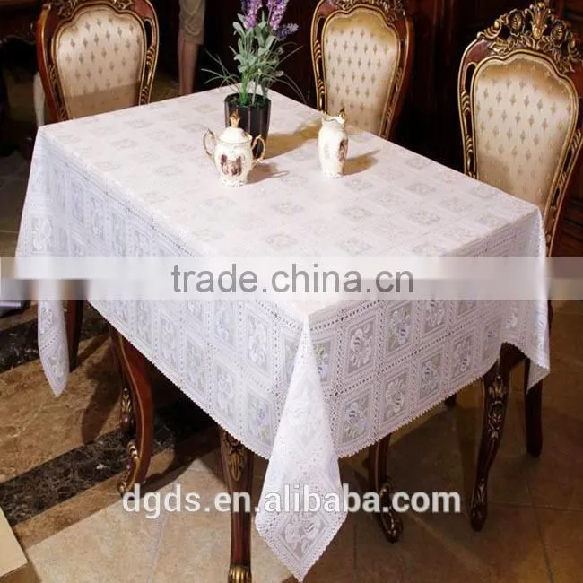 Factory manufacture disposable PVC lace rectangle table cloth with good price