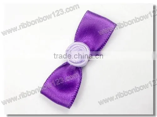 Colorful min ribbon bow with rose