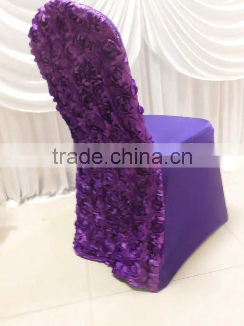 Top Selling--2PCS 13 Colors Elastic Spandex Banquet Chair Cover With Satin Rosette Back For Wedding Party Hotel Decoration