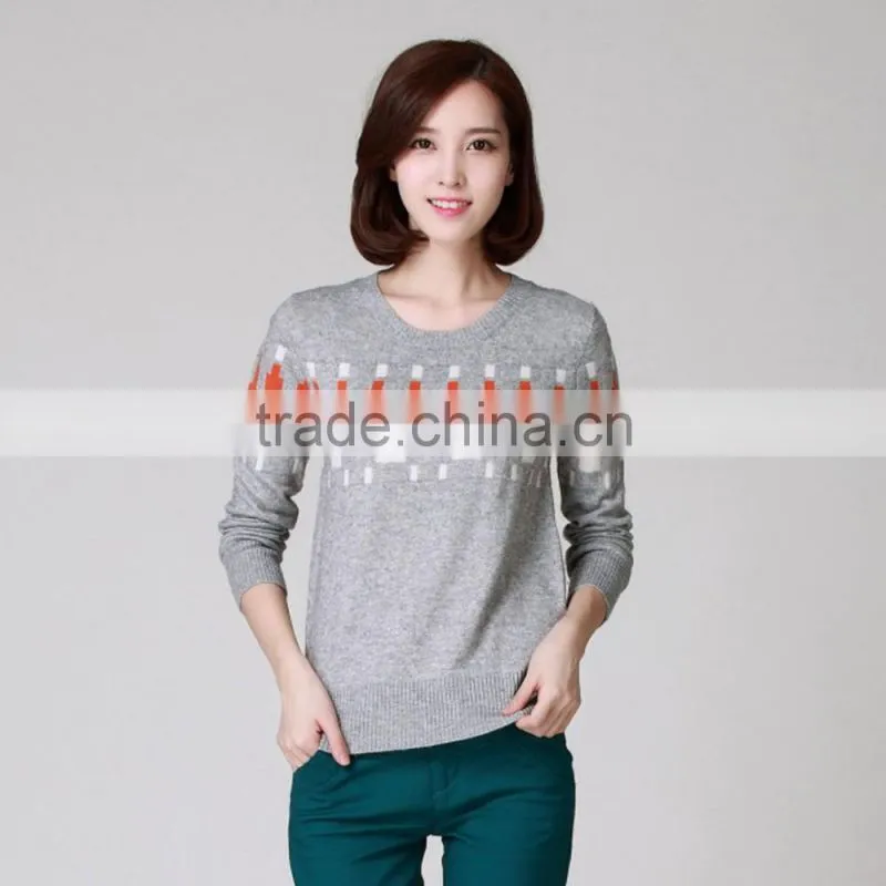 New sweater design cheap knitted girls pullover sweater ladies winter long sweater