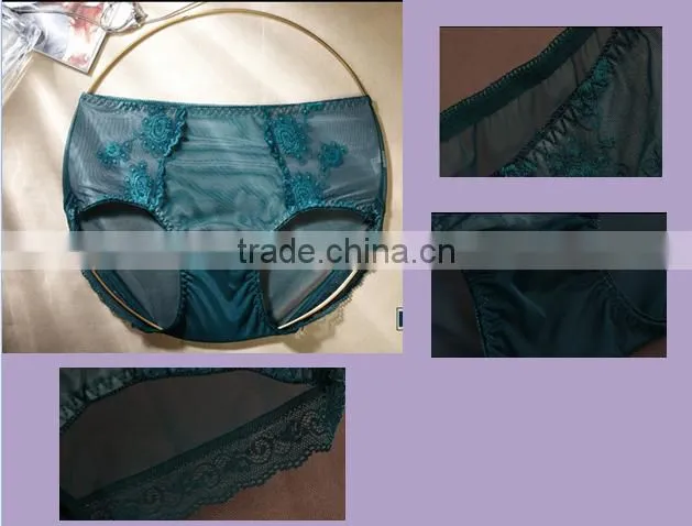 Wholesale woman transparent lace underwear embroidered sexy girl panty