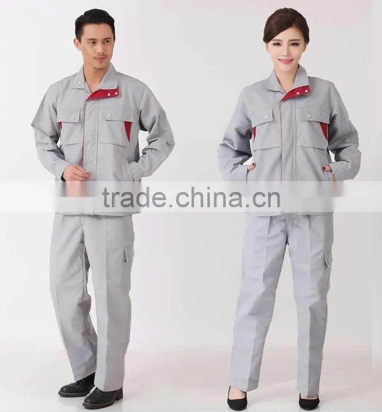 worker uniform gray color cotton blended worker uniform with high quality