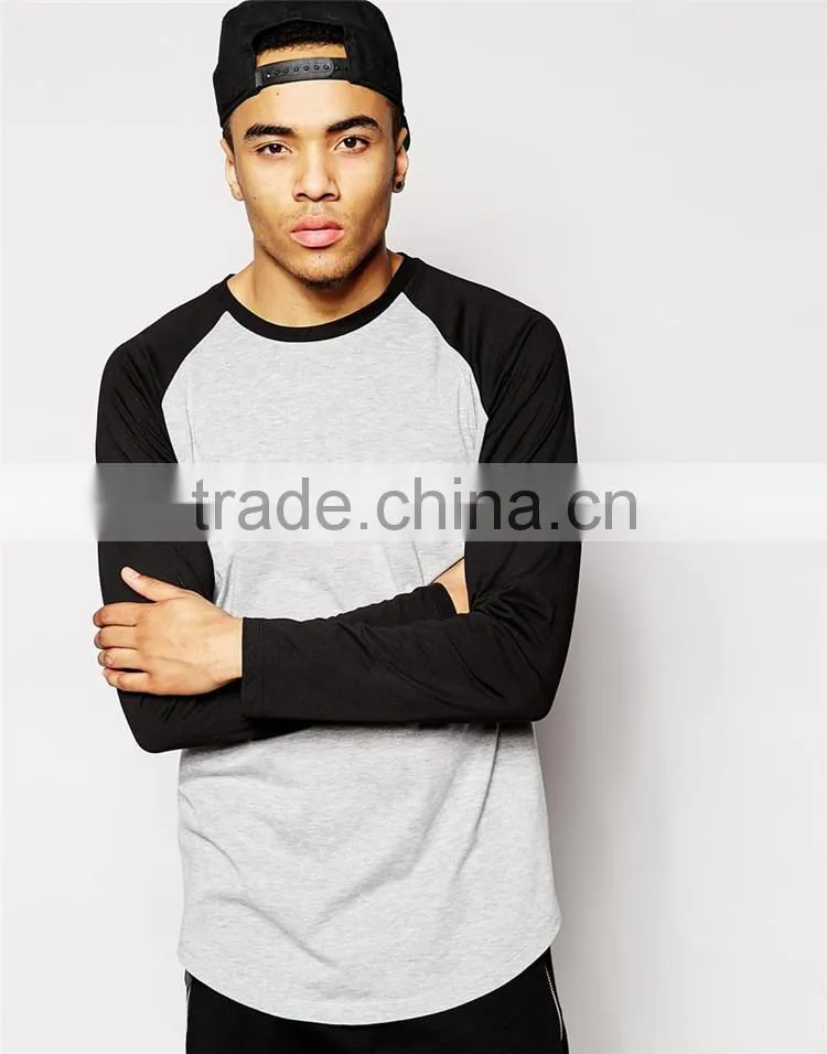 Mens long raglan t-shirt long sleeve t-shirt wholesale