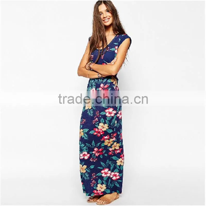 Long Cotton Maxi Skirt Sleeveless Muslim Evening Dress With Red And White Flower Girl Dress Garment Custom