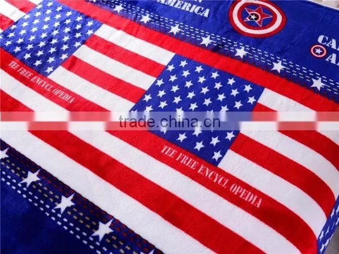 2017 NEW DESIGN FLAG FLANNEL 4PCS BEDDING SET