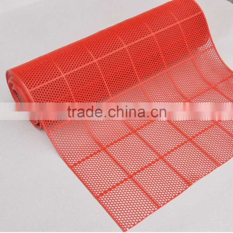 Eco-friend anti-slip durable roll coil pvc hexagonal mat