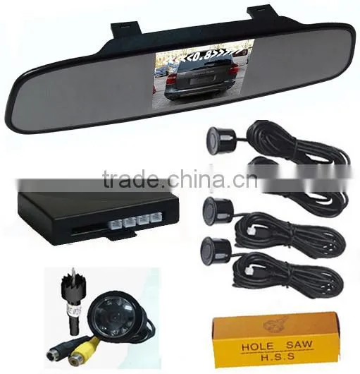Video Rearview Camera System Car Rear view Mirror Video Parking Sensor 4 sensors