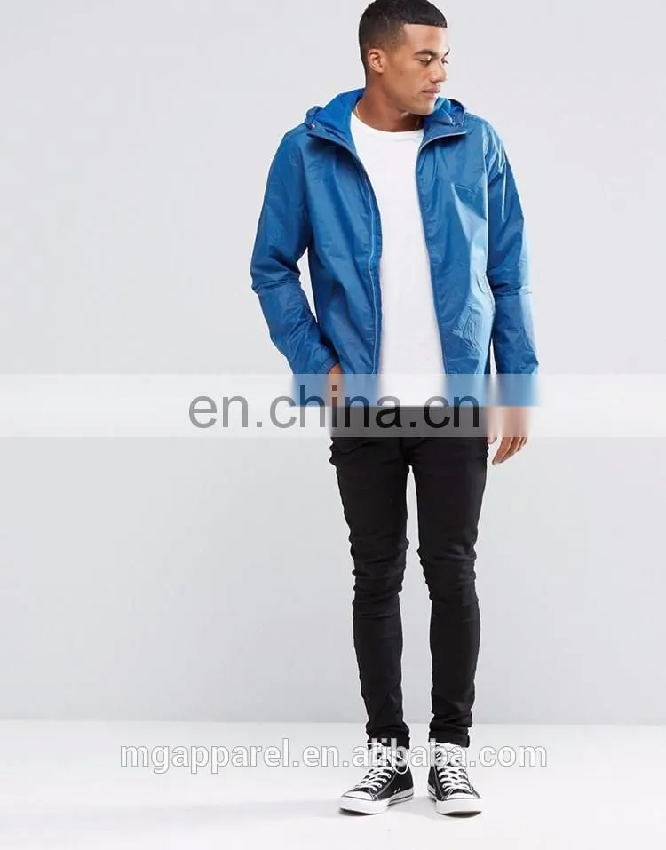 2016 Fashion plain lightweight windbreaker jacket for men