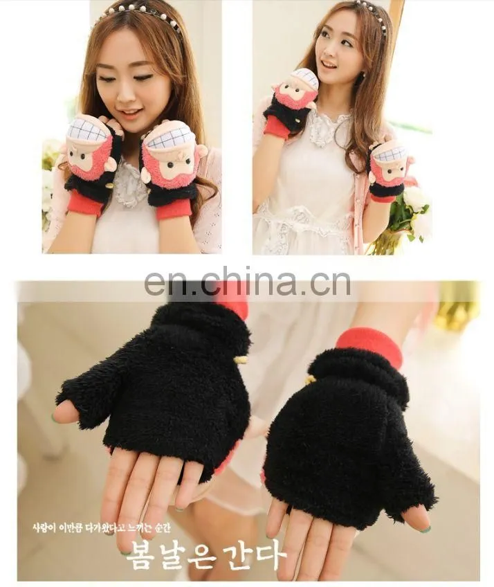new design useful colorful warm soft women animal gloves the factory