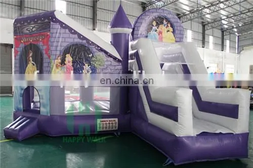 Purple Princess Printing 0.55mm PVC Tarpaulin Bouncing Castles Inflatable Commercial Bounce House Clearance