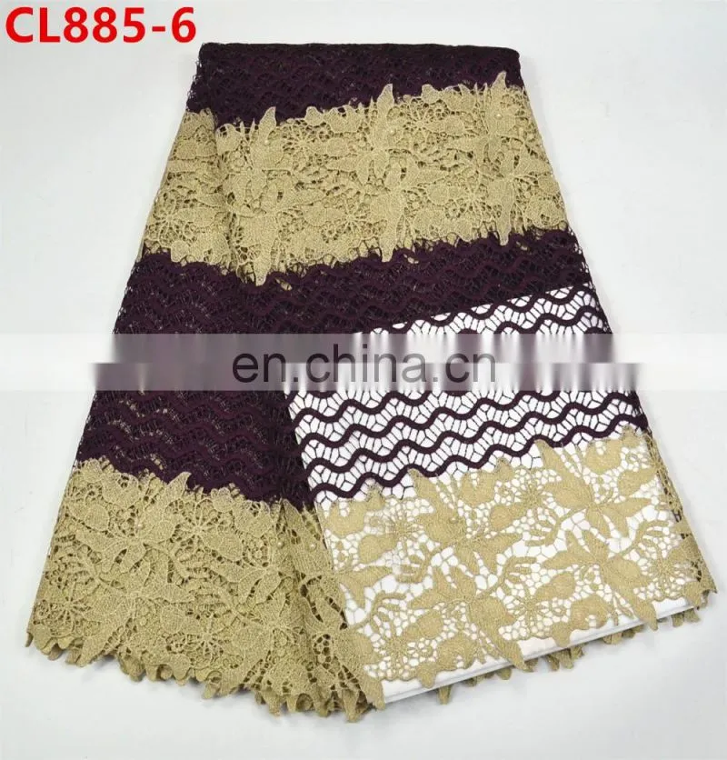 Heavy cotton lace fabrics African water soluble fabric beauty Guipure cord lace fabric Cotton/Nylon