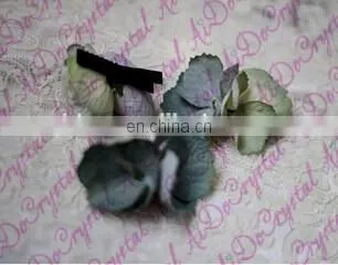 Aidocrystal Green flower hair pins, wedding flower for bridal hair clip,hair piece with pearls Set of 2 hair accessories