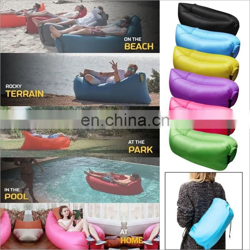 Fast Inflatable Sofa Sleeping Bag Outdoor Air Sleep Sofa Couch Portable Furniture Sleeping Hangout Lounger Inflate Air Bed F842
