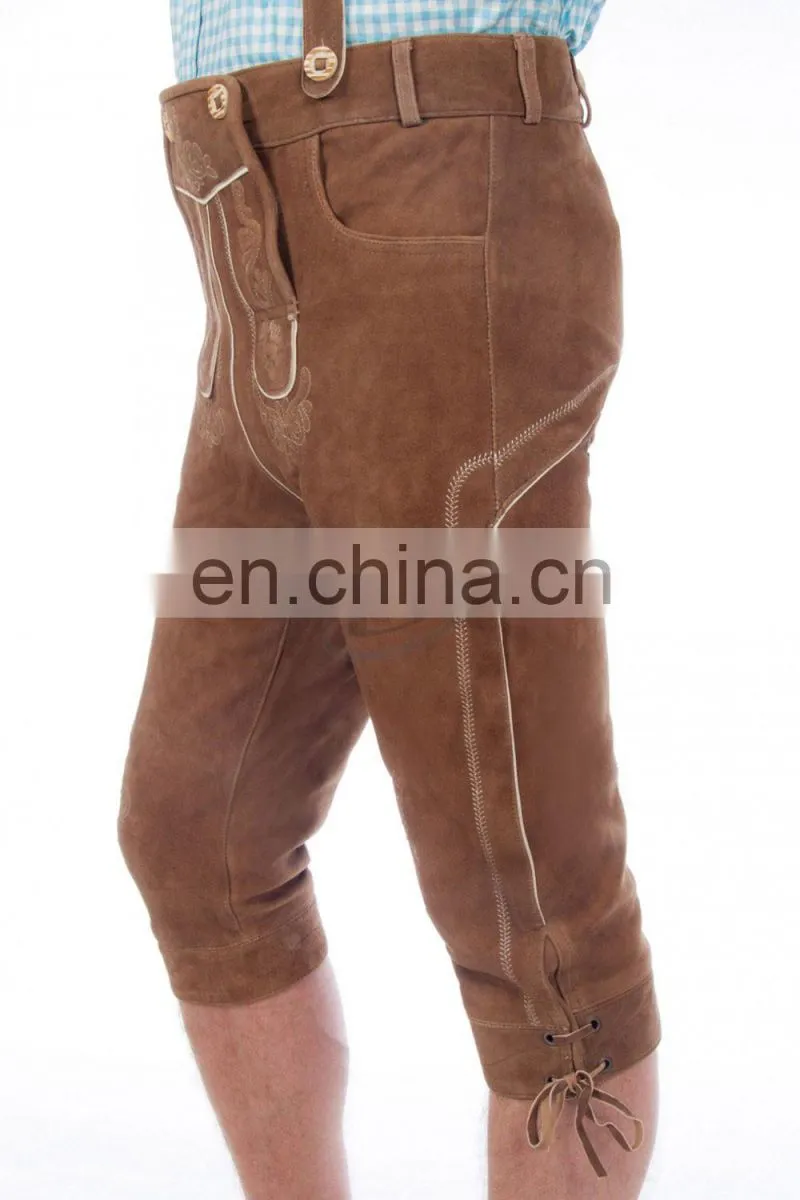 2016 High Quality Chrome 6 free suede Trachten Knee Over Lederhosen (Bavaria Clothing)