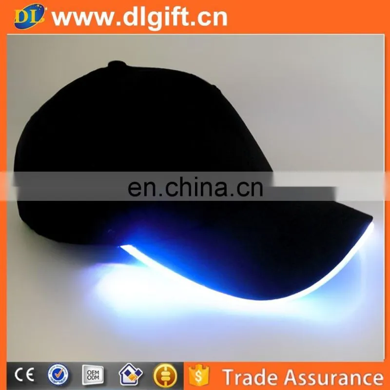led lights embroidery logo designed custom hats/ bright led cap/ hat party ideas
