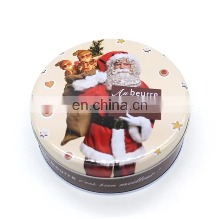 Santa Claus printed christmas gift card packaging metal box