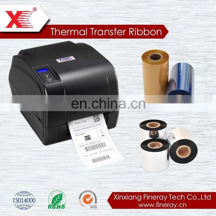 xinxiang 2017 red black yellow copper color White Wax Resin TTR Thermal Transfer wax/resin Ribbon