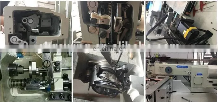 Heavy duty buckle component stitching sewing machine for leather belt