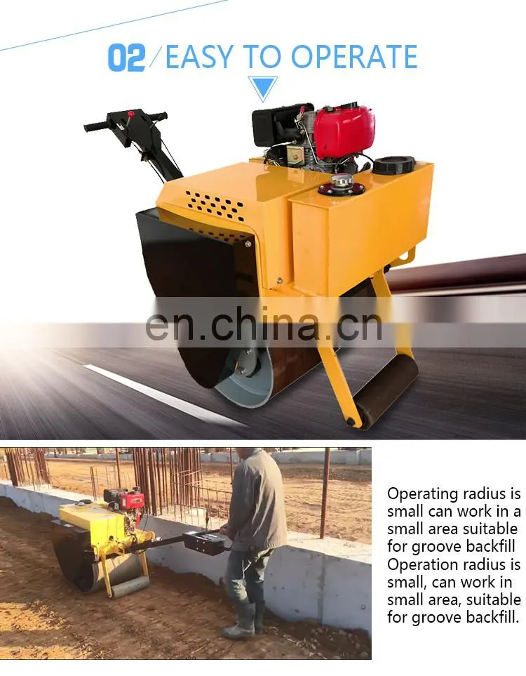 Hand operated single drum road roller for sale