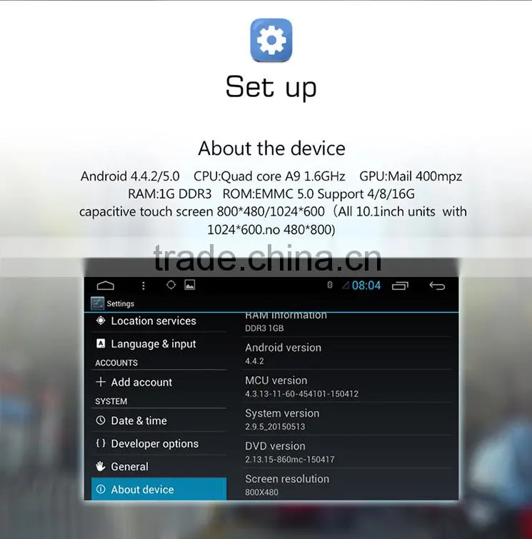 Kaier Factory directly !android 4.4 car dvd player for Classic emgrand +OEM+DVR+Dual core !