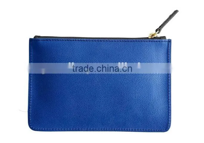 Saffiano Leather Bag genuine leather zip pouch clutch bag simple clutch bag travel leather pouch for women