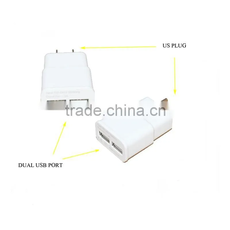 Dual micro usb travel charger for mobile phone use 2A cheap baterry charger with US plug