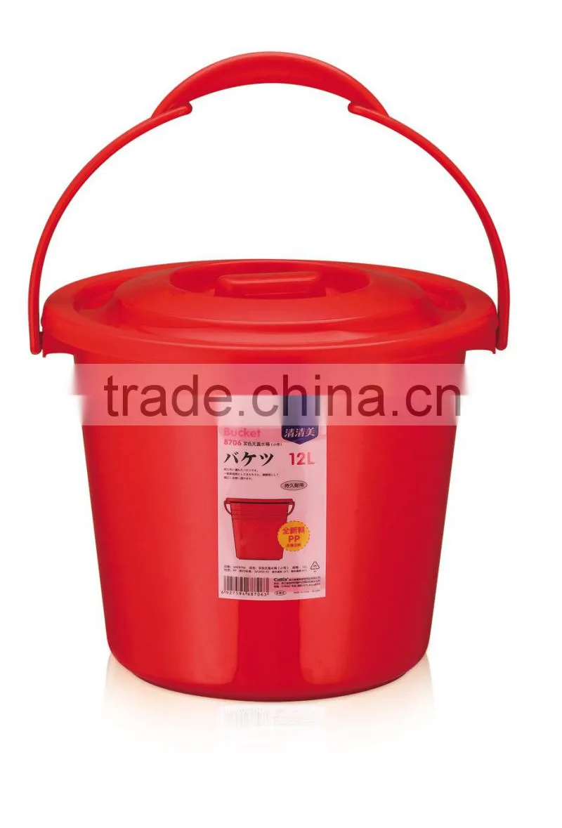 Round Plastic Large Bucket with Lid and Handle