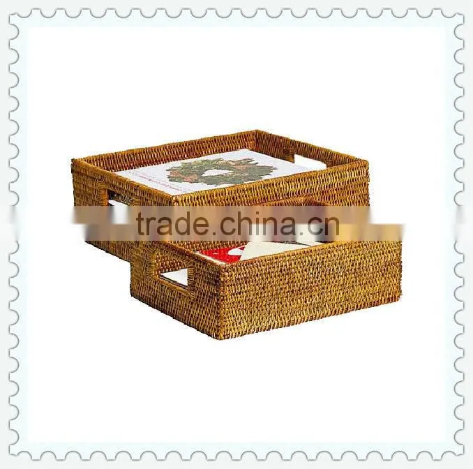 rectangular desk seagrass storage baskets