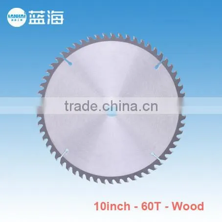 10''-60T High Quality Hot Sales China TCT Alloy Saw Blade for Cutting Wood